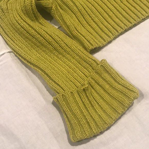 Cotton Candy LA Green Chunky Ribbed Cuffed Cowl Neck Cropped Sweater M - Picture 4 of 11